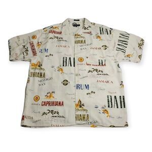 Koman Sport Tropical Hawaiian Short Sleeve Button‎ Up Shirt Men's Size XXL